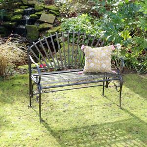 Black Garden Bench - Ornate 103cm - Outdoor Seating Black Garden Bench - Ornate 103cm - Outdoor Seating