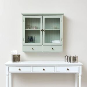Sage Green Reeded Glass Wall Cabinet - Wall Storage Sage Green Reeded Glass Wall Cabinet - Wall Storage
