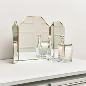 Gold Triple Dressing Table Mirror - 41cm x 25.5cm Gold Triple Dressing Table Mirror - 41cm x 25.5cm