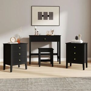 Hales Black Range Dressing Table, Stool & Bedside Tables - Furniture Set Hales Black Range Dressing Table, Stool & Bedside Tables - Furniture Set