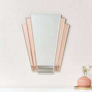 Pink Art Deco Fan Wall Mirror - 60cm x 48cm - Wall Mirror Pink Art Deco Fan Wall Mirror - 60cm x 48cm - Wall Mirror