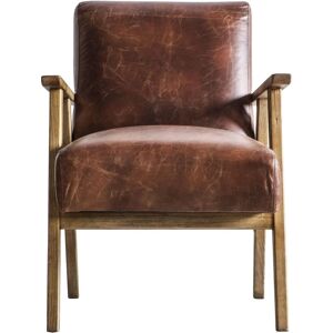 Brand Vintage Brown Leather Accent Chair - Lounge & Relax Brand Vintage Brown Leather Accent Chair - Lounge & Relax