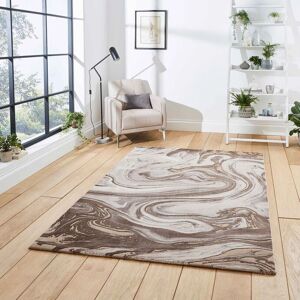 Think Rugs 50031 Beige Silver Abstract Modern Rug 160x220cm - Rug Think Rugs 50031 Beige Silver Abstract Modern Rug 160x220cm - Rug