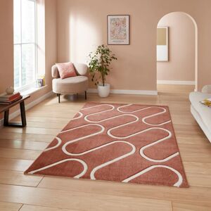 Catherine Lansfield - Linear Curve Rug - Terracotta Catherine Lansfield - Linear Curve Rug - Terracotta