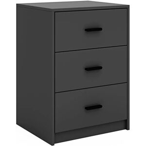 URBN Living - 3-Tier Nightstand - Black - Wood - Nightstand URBN Living - 3-Tier Nightstand - Black - Wood - Nightstand