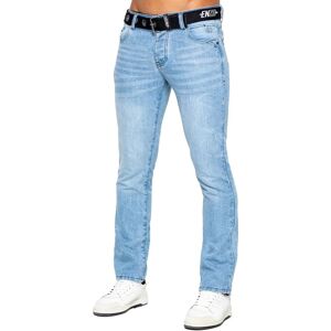 Enzo Mens Denim Straight Fit Jeans - Light Blue - 34W/30L Enzo Mens Denim Straight Fit Jeans - Light Blue - 34W/30L