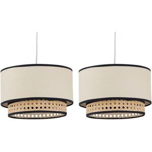 FirstChoiceLighting Model Set of 2 Natural Rattan Cane Ceiling Light Shades FirstChoiceLighting Model Set of 2 Natural Rattan Cane Ceiling Light Shades
