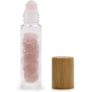 COFFIRE - Gemstone Essential Oil Roller Bottle - Rose Quartz - Wooden Cap - Roller Bottle COFFIRE - Gemstone Essential Oil Roller Bottle - Rose Quartz - Wooden Cap - Roller Bottle