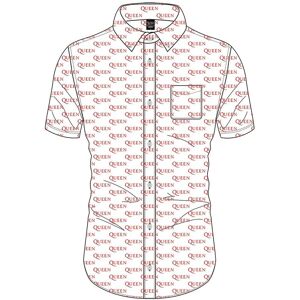 Queen Classic Crest Casual Shirt - White - M Queen Classic Crest Casual Shirt - White - M
