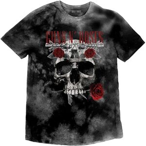 Guns N' Roses Grey Dip-Dye Flower Skull T-Shirt - Unisex Guns N' Roses Grey Dip-Dye Flower Skull T-Shirt - Unisex