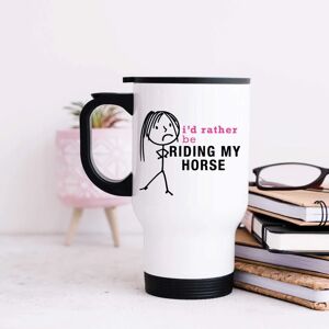 60 SECOND MAKEOVER - Riding My Horse - White - Metal Travel Mug 60 SECOND MAKEOVER - Riding My Horse - White - Metal Travel Mug
