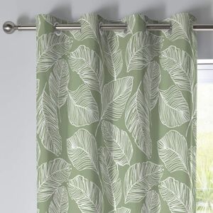 Fusion Matteo Green Botanical Cotton Eyelet Curtains - Curtains Fusion Matteo Green Botanical Cotton Eyelet Curtains - Curtains