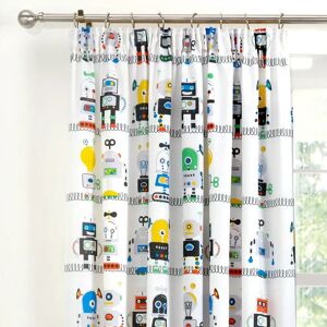 Bedlam Robots Blue Pencil Pleat Curtains - Curtains Bedlam Robots Blue Pencil Pleat Curtains - Curtains