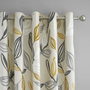 Fusion Ensley Botanical Cotton Curtains - Eyelet, Mustard, 168x229cm Fusion Ensley Botanical Cotton Curtains - Eyelet, Mustard, 168x229cm