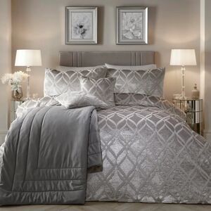 Soiree Belfort Silver Velvet Duvet Cover Set - Duvet Cover Set Soiree Belfort Silver Velvet Duvet Cover Set - Duvet Cover Set