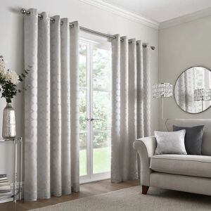 Appletree Cassina Silver Circular Patterned Eyelet Curtains - Curtains Appletree Cassina Silver Circular Patterned Eyelet Curtains - Curtains