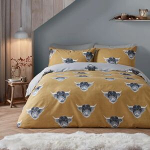 Fusion Highland Cow Ochre Duvet Cover Bedding Set Fusion Highland Cow Ochre Duvet Cover Bedding Set