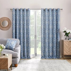 Dreams & Drapes Vivianna Blue Blockout Eyelet Curtains - Curtains Dreams & Drapes Vivianna Blue Blockout Eyelet Curtains - Curtains