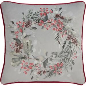 D & D Winter Sprigs Velvet Cushion - 43x43cm - Green D & D Winter Sprigs Velvet Cushion - 43x43cm - Green