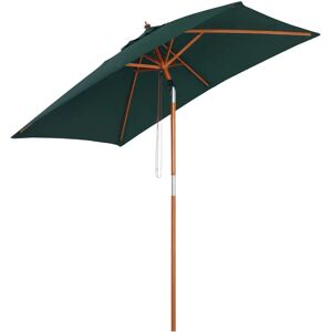 Outsunny Wooden Patio Umbrella Green - Parasol Outdoor Sunshade Outsunny Wooden Patio Umbrella Green - Parasol Outdoor Sunshade