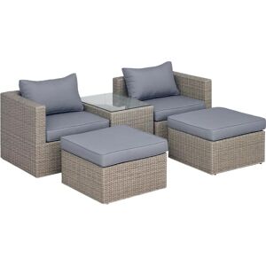 Outsunny 5 Pc Rattan Garden Furniture Set - Garden Furniture Outsunny 5 Pc Rattan Garden Furniture Set - Garden Furniture