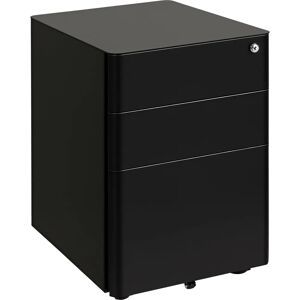 Vinsetto 3 Drawer Metal Filing Cabinet Lockable - Black - Filing Cabinet Vinsetto 3 Drawer Metal Filing Cabinet Lockable - Black - Filing Cabinet