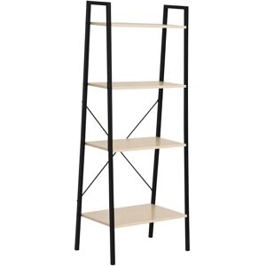 HOMCOM 4-Tier Ladder Shelf - Bookcase Storage Rack Stand Plants Beige HOMCOM 4-Tier Ladder Shelf - Bookcase Storage Rack Stand Plants Beige