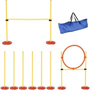PawHut Yellow Dog Agility Set - Jumping Ring & Weave Pole - Pet Training PawHut Yellow Dog Agility Set - Jumping Ring & Weave Pole - Pet Training