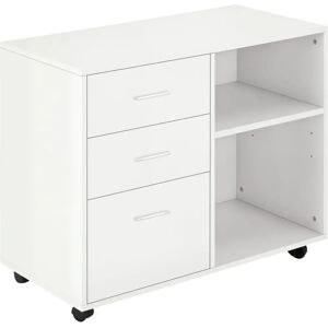 HOMCOM Storage Cabinet - 3 Drawers, 2 Shelves, White - Storage Cabinet HOMCOM Storage Cabinet - 3 Drawers, 2 Shelves, White - Storage Cabinet