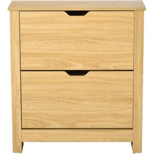 HOMCOM 12-Shoe Storage Cabinet - Durable, Compact, Natural Finish HOMCOM 12-Shoe Storage Cabinet - Durable, Compact, Natural Finish