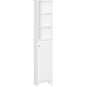 HOMCOM Tall Cabinet Storage Cupboard Floor Standing Bathroom Furniture - White HOMCOM Tall Cabinet Storage Cupboard Floor Standing Bathroom Furniture - White