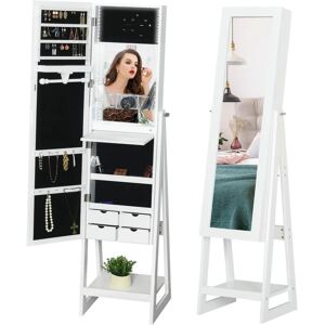 HOMCOM White Jewelry Cabinet - LED Light, 2 Mirrors, Drawers, Storage HOMCOM White Jewelry Cabinet - LED Light, 2 Mirrors, Drawers, Storage