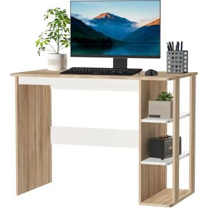 HOMCOM Duo Work Desk & 3-Tier Shelves White - Desk with Shelves HOMCOM Duo Work Desk & 3-Tier Shelves White - Desk with Shelves