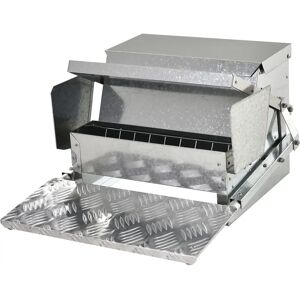 PawHut Silver Galvanized Steel 11.5kg Chicken Feeder - Chicken Feeder PawHut Silver Galvanized Steel 11.5kg Chicken Feeder - Chicken Feeder