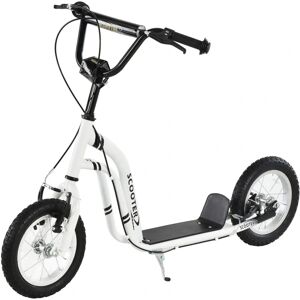 HOMCOM White 12-Inch Inflatable Kick Scooter - For Age 5+ HOMCOM White 12-Inch Inflatable Kick Scooter - For Age 5+