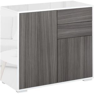 HOMCOM Grey Push-Open Side Cabinet - Side Cabinet HOMCOM Grey Push-Open Side Cabinet - Side Cabinet
