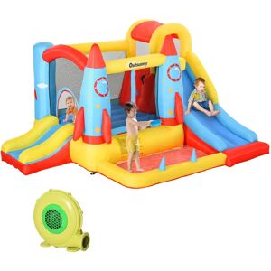 Outsunny Kids Bounce Castle Rocket 3-in-1 Inflatable Playhouse Outsunny Kids Bounce Castle Rocket 3-in-1 Inflatable Playhouse
