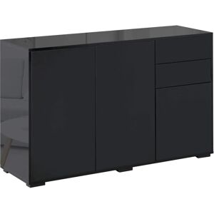 HOMCOM Black Side Cabinet with 2 Doors & 2 Drawers - Side Cabinet HOMCOM Black Side Cabinet with 2 Doors & 2 Drawers - Side Cabinet