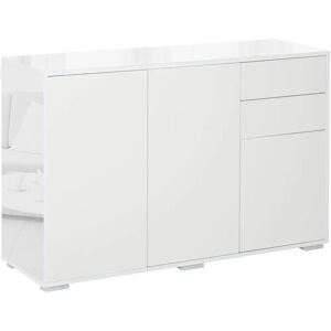 HOMCOM White Side Cabinet with 2 Doors and 2 Drawers - Cabinet HOMCOM White Side Cabinet with 2 Doors and 2 Drawers - Cabinet