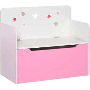 HOMCOM Kids Wooden Toy Box - Pink Storage Chest - Toy Storage HOMCOM Kids Wooden Toy Box - Pink Storage Chest - Toy Storage