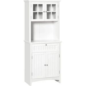 HOMCOM White Kitchen Storage Cupboard w/ Microwave Drawer - Kitchen Cabinet HOMCOM White Kitchen Storage Cupboard w/ Microwave Drawer - Kitchen Cabinet