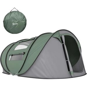 Outsunny Camping Tent Dome Pop-up Tent with Windows for 4-5 Person Dark Green Outsunny Camping Tent Dome Pop-up Tent with Windows for 4-5 Person Dark Green