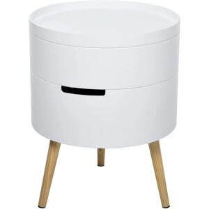 HOMCOM White Side Coffee Table with Detachable Tray - End Desk & Night Stand HOMCOM White Side Coffee Table with Detachable Tray - End Desk & Night Stand