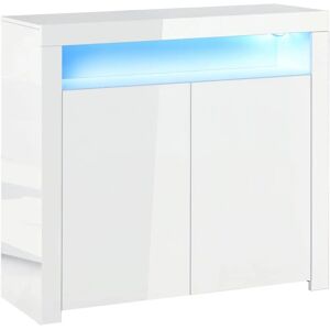 HOMCOM White High Gloss RGB LED Cabinet - Modern Storage Solution HOMCOM White High Gloss RGB LED Cabinet - Modern Storage Solution