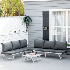 Outsunny Garden Seating Set - Grey - Convertible Sofa - Patio Furniture Outsunny Garden Seating Set - Grey - Convertible Sofa - Patio Furniture