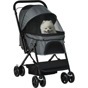 PawHut Pet Stroller Grey - Foldable Travel Dog Cat Carrier PawHut Pet Stroller Grey - Foldable Travel Dog Cat Carrier