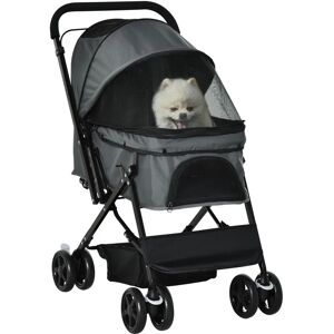 PawHut Pet Stroller Grey - Foldable Travel Dog Cat Carrier PawHut Pet Stroller Grey - Foldable Travel Dog Cat Carrier
