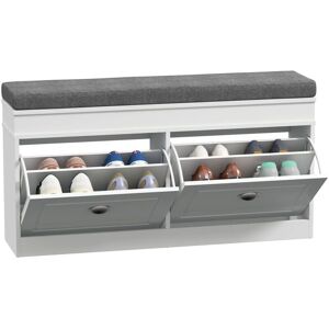 HOMCOM Shoe Storage Bench - Multi-Compartment Organizer with Cushion HOMCOM Shoe Storage Bench - Multi-Compartment Organizer with Cushion