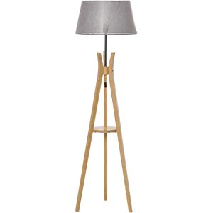 HOMCOM Tripod Floor Lamp - 40W, Grey, Fabric Shade & Shelf HOMCOM Tripod Floor Lamp - 40W, Grey, Fabric Shade & Shelf