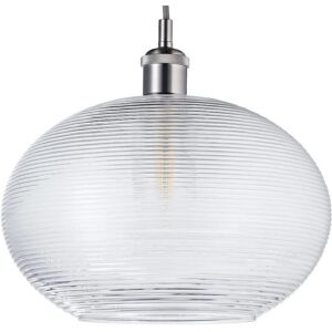 Happy Homewares - Contemporary Clear Ribbed Spiral Drum - Pendant Light Happy Homewares - Contemporary Clear Ribbed Spiral Drum - Pendant Light